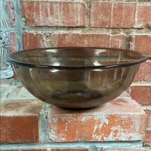 Vintage Pyrex Smoky Amber Brown Glass Bowl